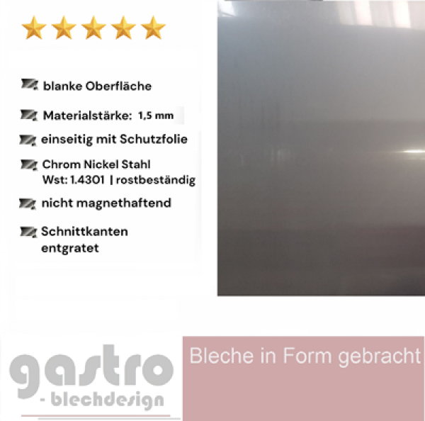 Edelstahl Blech K240 geschliffen VA